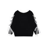 【HOOK】for girls バタフライプリント袖レースリボンライン透かしニッ… | HOOK | 詳細画像12 