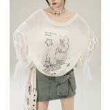 【HOOK】for girls バタフライプリント袖レースリボンライン透かしニッ… | HOOK | 詳細画像16 