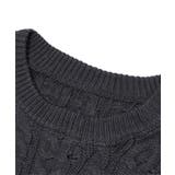 for girls ペイントプリントケーブル編みダメージニット | HOOK | 詳細画像14 