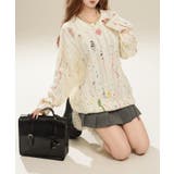 for girls ペイントプリントケーブル編みダメージニット | HOOK | 詳細画像17 