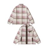 ピンク | 【HOOK】for girls リボン刺繍チェック柄ボアブルゾン【AW】 | HOOK