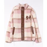 【HOOK】for girls リボン刺繍チェック柄ボアブルゾン【AW】 | HOOK | 詳細画像2
