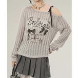 【HOOK】for girls リボンプリントオープンショルダーニットソー | HOOK | 詳細画像18 