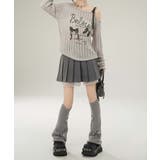 【HOOK】for girls リボンプリントオープンショルダーニットソー | HOOK | 詳細画像20 