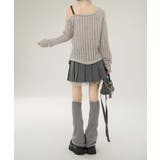 【HOOK】for girls リボンプリントオープンショルダーニットソー | HOOK | 詳細画像23 