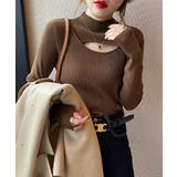 ニット デコルテ開きドッキングタートルネックニットトップス 韓国ファッション | aimoha | 詳細画像4