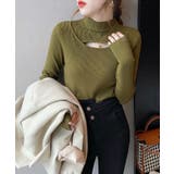 ニット デコルテ開きドッキングタートルネックニットトップス 韓国ファッション | aimoha | 詳細画像16
