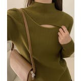 ニット デコルテ開きドッキングタートルネックニットトップス 韓国ファッション | aimoha | 詳細画像21