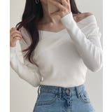 セクシーVネックニットトップス 韓国ファッション ワンピース | aimoha | 詳細画像2