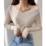 セクシーVネックニットトップス 韓国ファッション ワンピース | aimoha | 詳細画像5