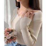 セクシーVネックニットトップス 韓国ファッション ワンピース | aimoha | 詳細画像7
