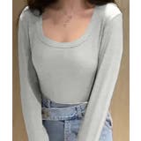 スクエアネックリブトップス | aimoha | 詳細画像1