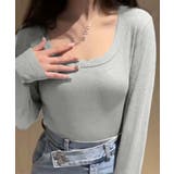 スクエアネックリブトップス | aimoha | 詳細画像3