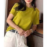 イエロー | ハートポイントベーシックレーヨンTシャツ | aimoha 