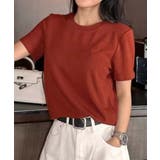 オレンジ | ハートポイントベーシックレーヨンTシャツ | aimoha 