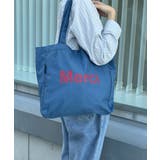 ダークブルー | 内ポケット付き韓国風ロゴトート トートバッグ  | aimoha 