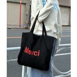 ブラック | 内ポケット付き韓国風ロゴトート トートバッグ  | aimoha 