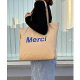 ベージュ | 内ポケット付き韓国風ロゴトート トートバッグ  | aimoha 