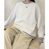 シンプル配色ロングスリーブトップス | aimoha  | 詳細画像1 