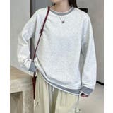 ライトグレー | シンプル配色ロングスリーブトップス | aimoha 