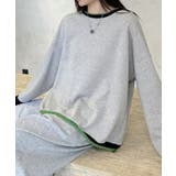 シンプル配色ロングスリーブトップス | aimoha  | 詳細画像2 