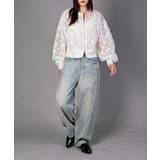 花柄チュールWZIPブルゾン | aimoha | 詳細画像4