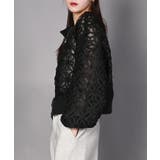 花柄チュールWZIPブルゾン | aimoha | 詳細画像8