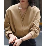 カシュクール風 Vネック フェイクレイヤードシャツ | aimoha  | 詳細画像1 