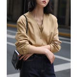 カシュクール風 Vネック フェイクレイヤードシャツ | aimoha  | 詳細画像6 