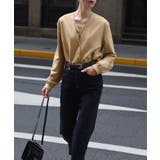 カシュクール風 Vネック フェイクレイヤードシャツ | aimoha  | 詳細画像10 