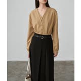 カシュクール風 Vネック フェイクレイヤードシャツ | aimoha  | 詳細画像21 