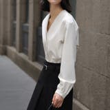 カシュクール風 Vネック フェイクレイヤードシャツ | aimoha  | 詳細画像5 