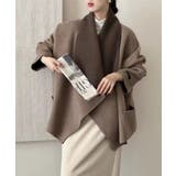 コーヒー | モダンドレープ ショートウールジャケット【AW】 | DECADECLASSIC