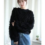 ブラック | フリンジジャガードニット【AW】 | aimoha