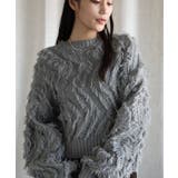 グレー | フリンジジャガードニット【AW】 | aimoha