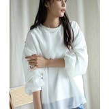 オフホワイト | シアーシフォンレイヤードスウェット トレーナー | aimoha