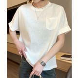 ホワイト | 【Banico】シンプルポケット付きTシャツ | aimoha 