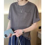 グレー | 【Banico】シンプルポケット付きTシャツ | aimoha 
