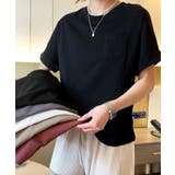 ブラック | 【Banico】シンプルポケット付きTシャツ | aimoha 