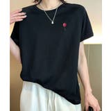 ブラック | バルーンワンポイントTシャツ | aimoha