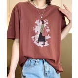 レッド | レトロイラストプリントTシャツ | aimoha