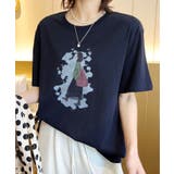 レトロイラストプリントTシャツ | aimoha | 詳細画像2