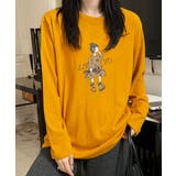 イエロー | イラストプリントロングスリーブTシャツ | aimoha 