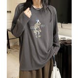 ダークグレー | イラストプリントロングスリーブTシャツ | aimoha 