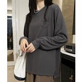 ポケット付きシンプルロングスリーブTシャツ | aimoha  | 詳細画像3 