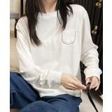 ポケット付きシンプルロングスリーブTシャツ | aimoha  | 詳細画像1 