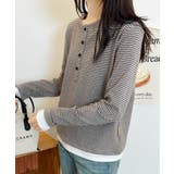 ヘンリーネックボーダー長袖Tシャツ | aimoha | 詳細画像9