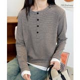 ヘンリーネックボーダー長袖Tシャツ | aimoha | 詳細画像11