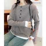 ヘンリーネックボーダー長袖Tシャツ | aimoha | 詳細画像12