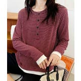 ヘンリーネックボーダー長袖Tシャツ | aimoha | 詳細画像4